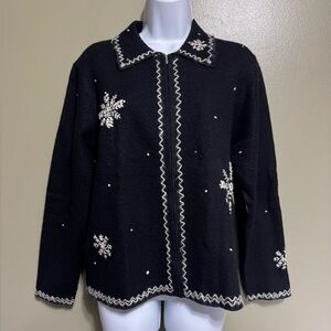 Vintage Pendleton‎ Snowflake Sweater Jacket, Size XL
